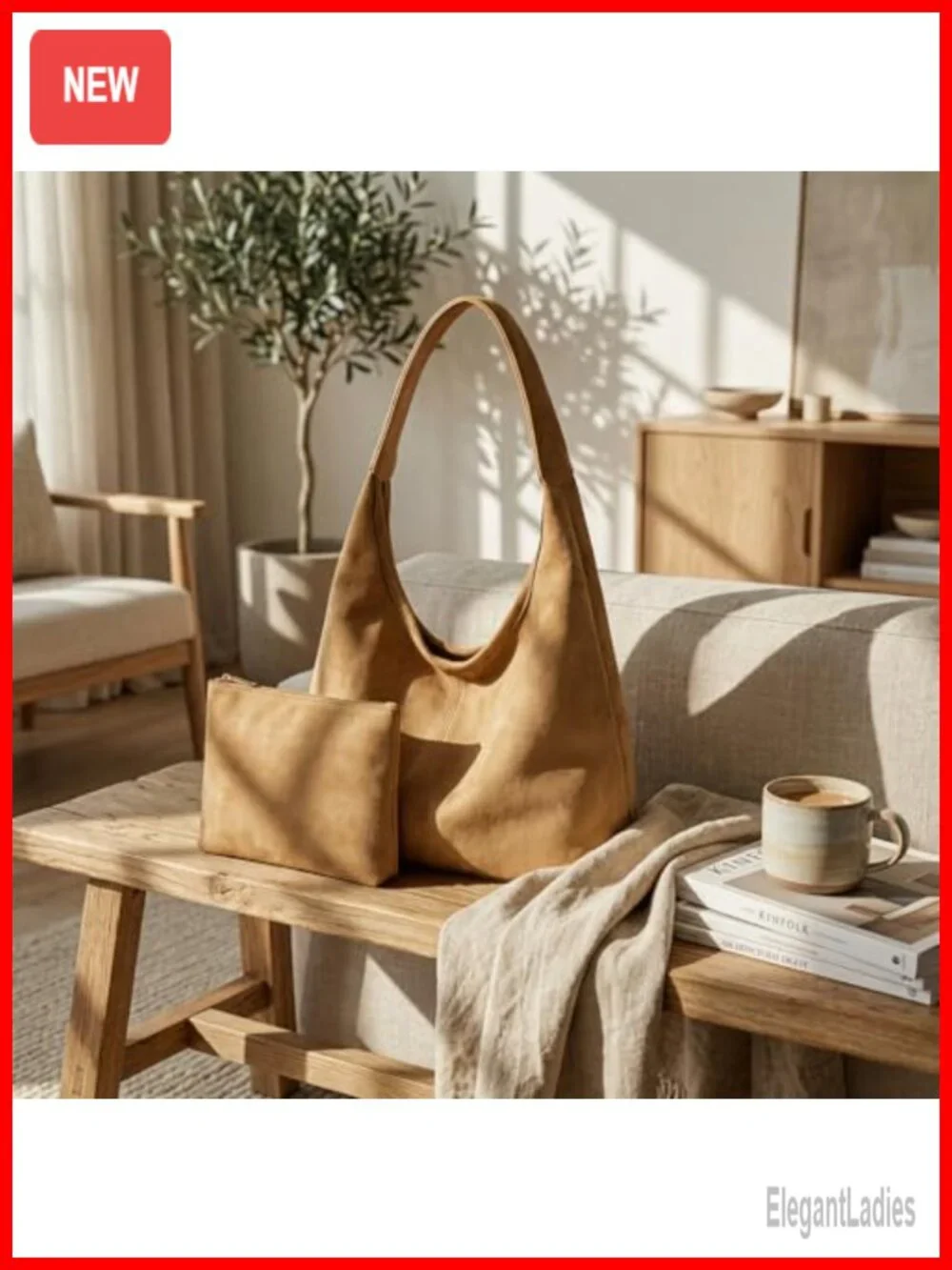 Slouchy Hobo Bag Faux Leather Shoulder Tote Purse